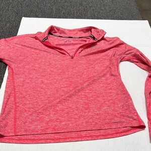 Nike Women's Pink Heather Quarter-Zip Hoodie